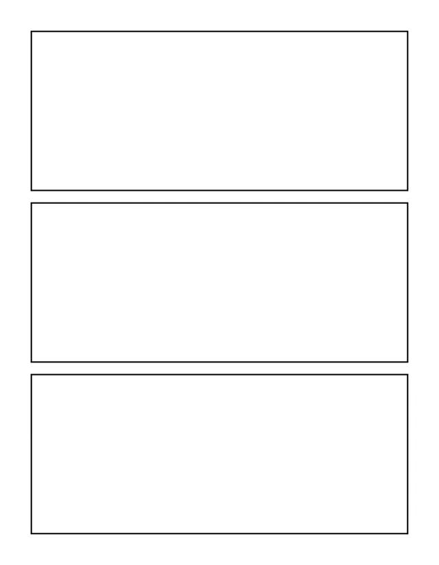 Blank panel layout: three stacked frames.